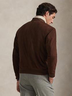 Polo Ralph Lauren Suede Flight Jacket, Cooper Brown - view 2, Cooper Brown