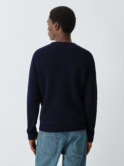 Polo Ralph Lauren Waffle Knit Textured Crew Neck Jumper, Hunter Navy - view 2, Hunter Navy