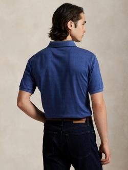 Polo Ralph Lauren Cotton Custom Slim Fit Short Sleeve Polo Shirt, Refined Navy Heather - view 2, Refined Navy Heather