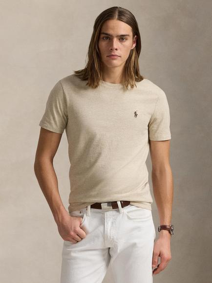 Polo Ralph Lauren Washed Cotton Slim Fit Short Sleeve T-Shirt, Expedition Dune Heather, Expedition Dune Heather