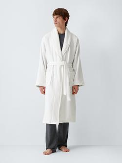 John Lewis Cotton Terry Waffle Robe, White, White