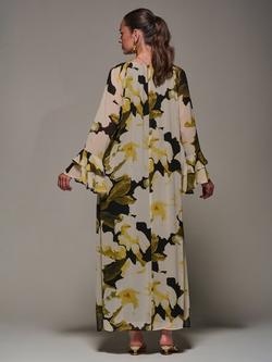 Jolie Moi Floral Chiffon Shift Maxi Dress, Black/Multi - view 2, Black/Multi