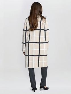 Gina Bacconi Winslet Oversized Check Coat, Black/Beige - view 2, Black/Beige