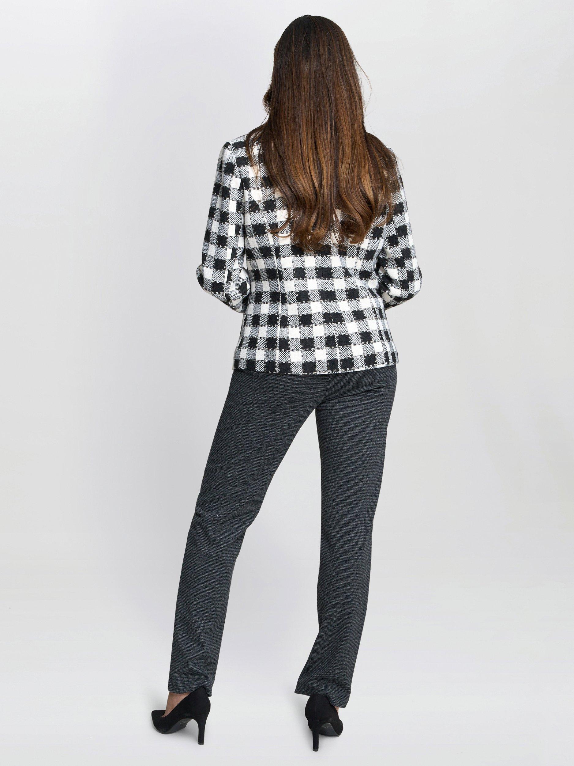 Product image 2 of 6, which shows Gina Bacconi Alise Tweed Jacket, Black/White, S