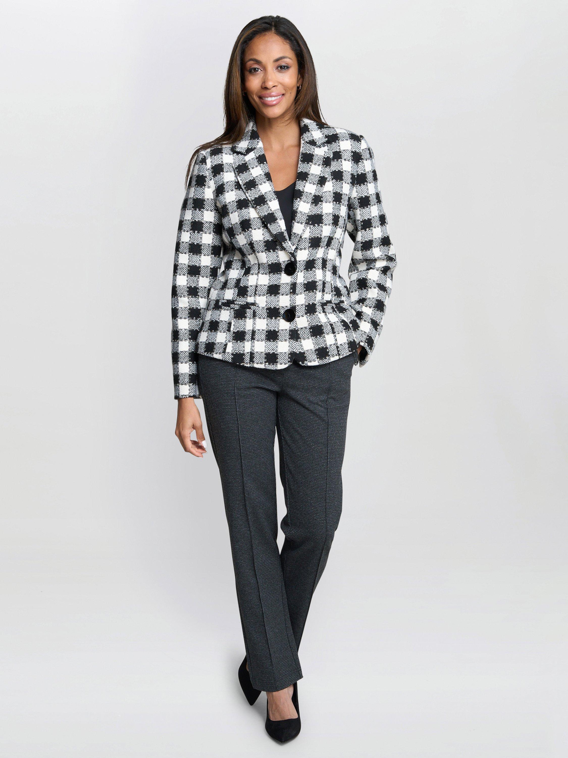 Product image 3 of 6, which shows Gina Bacconi Alise Tweed Jacket, Black/White, S