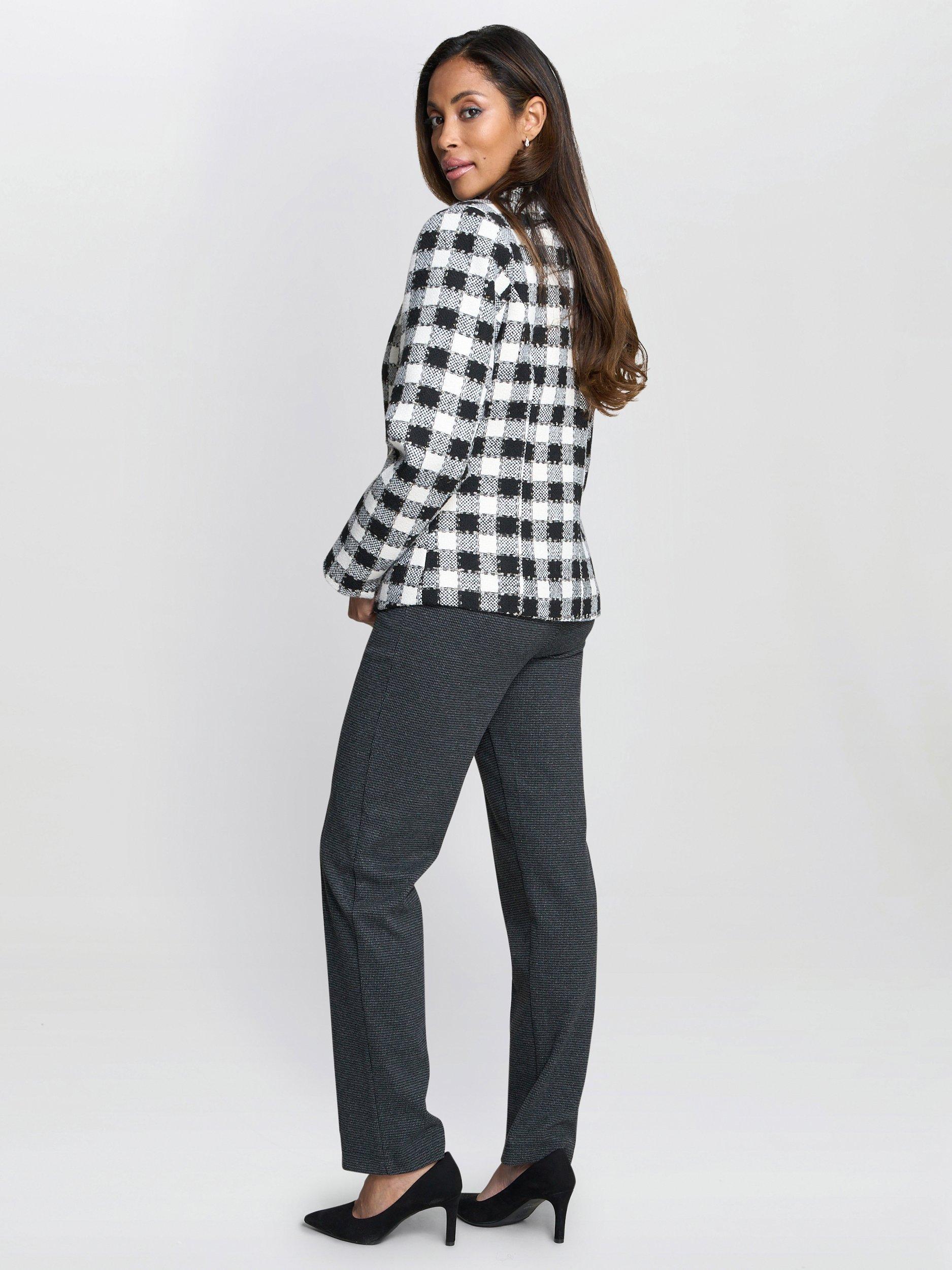 Product image 6 of 6, which shows Gina Bacconi Alise Tweed Jacket, Black/White, S