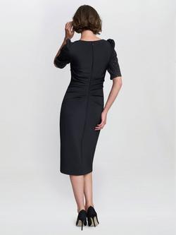 Gina Bacconi Louisa Beaded Sleeve Dress, Black - view 2, Black