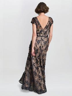 Gina Bacconi Kiera Floral Maxi Dress, Black/Natural - view 2, Black/Natural
