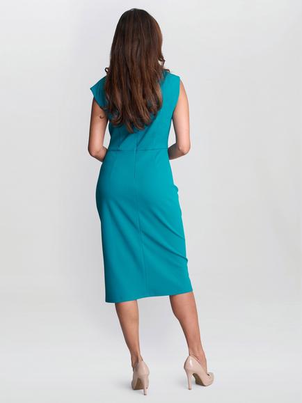 Gina Bacconi Margaret Midi Dress, Aqua - view 2, Aqua