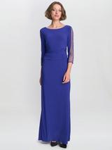 Gina Bacconi Adina Off Shoulder Maxi Dress, Mid Blue