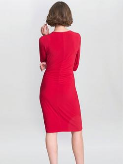 Gina Bacconi Tilda V-Neck Jersey Dress, Red - view 2, Red