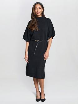 Gina Bacconi Soft Knit Midi Dress, Black, Black