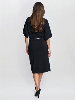 Gina Bacconi Soft Knit Midi Dress, Black - view 2, Black