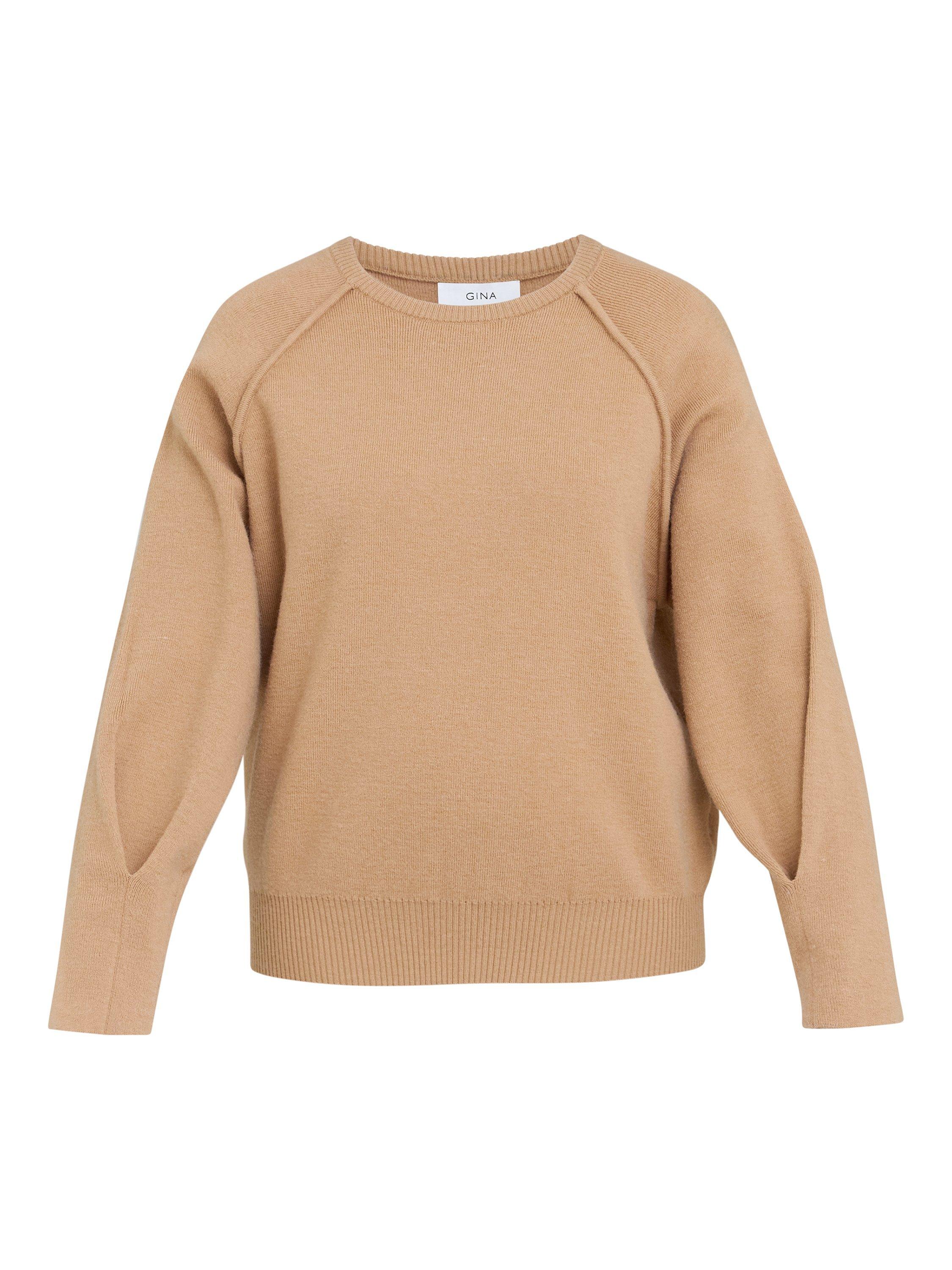 Product image 4 of 4, which shows Gina Bacconi Zarina Knitted Jumper, Beige, S