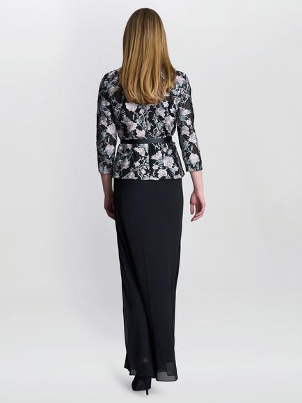 Gina Bacconi Bernice Chiffon Maxi Skirt, Black - view 2, Black