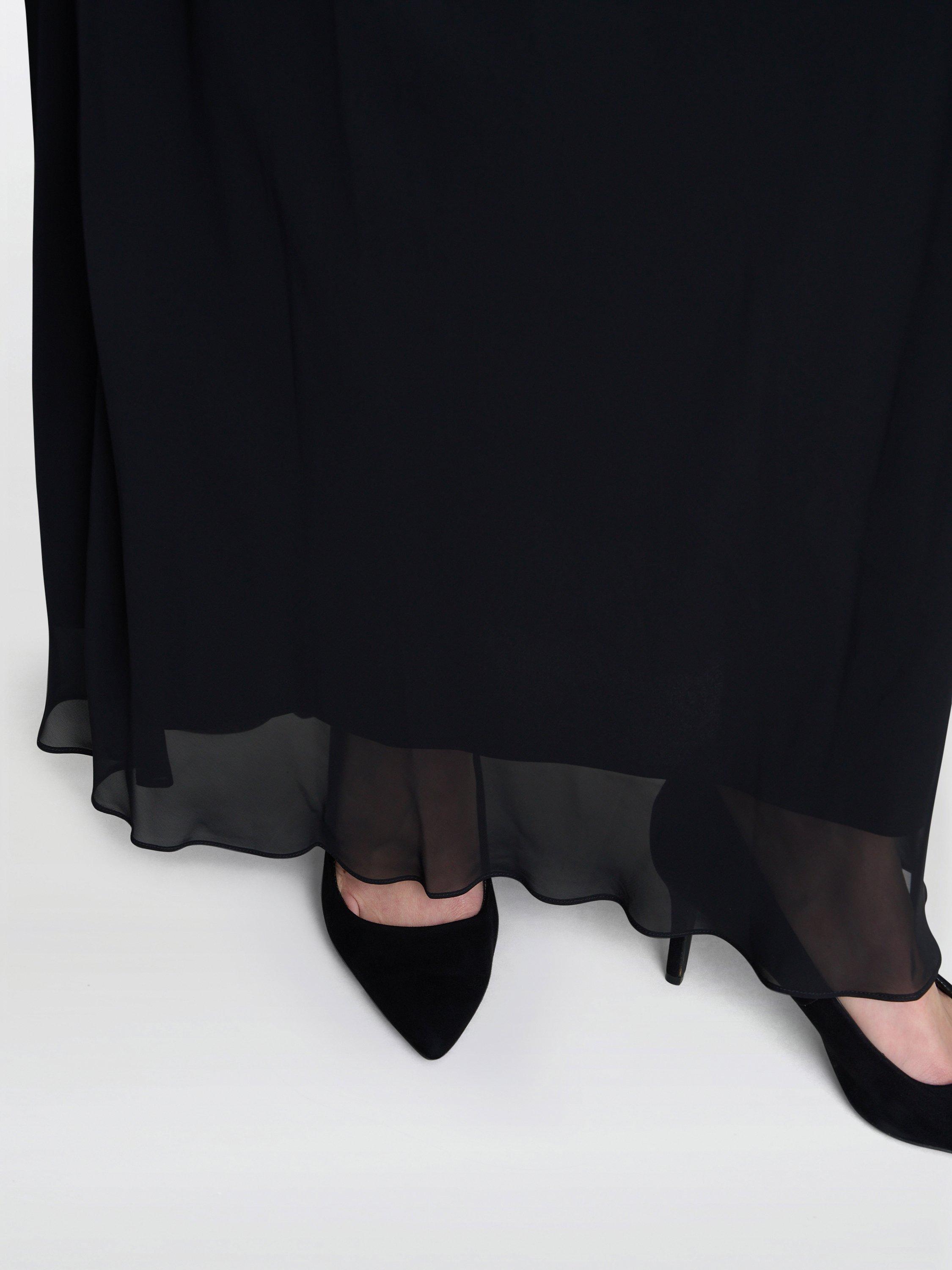 Product image 4 of 5, which shows Gina Bacconi Bernice Chiffon Maxi Skirt, Black, S