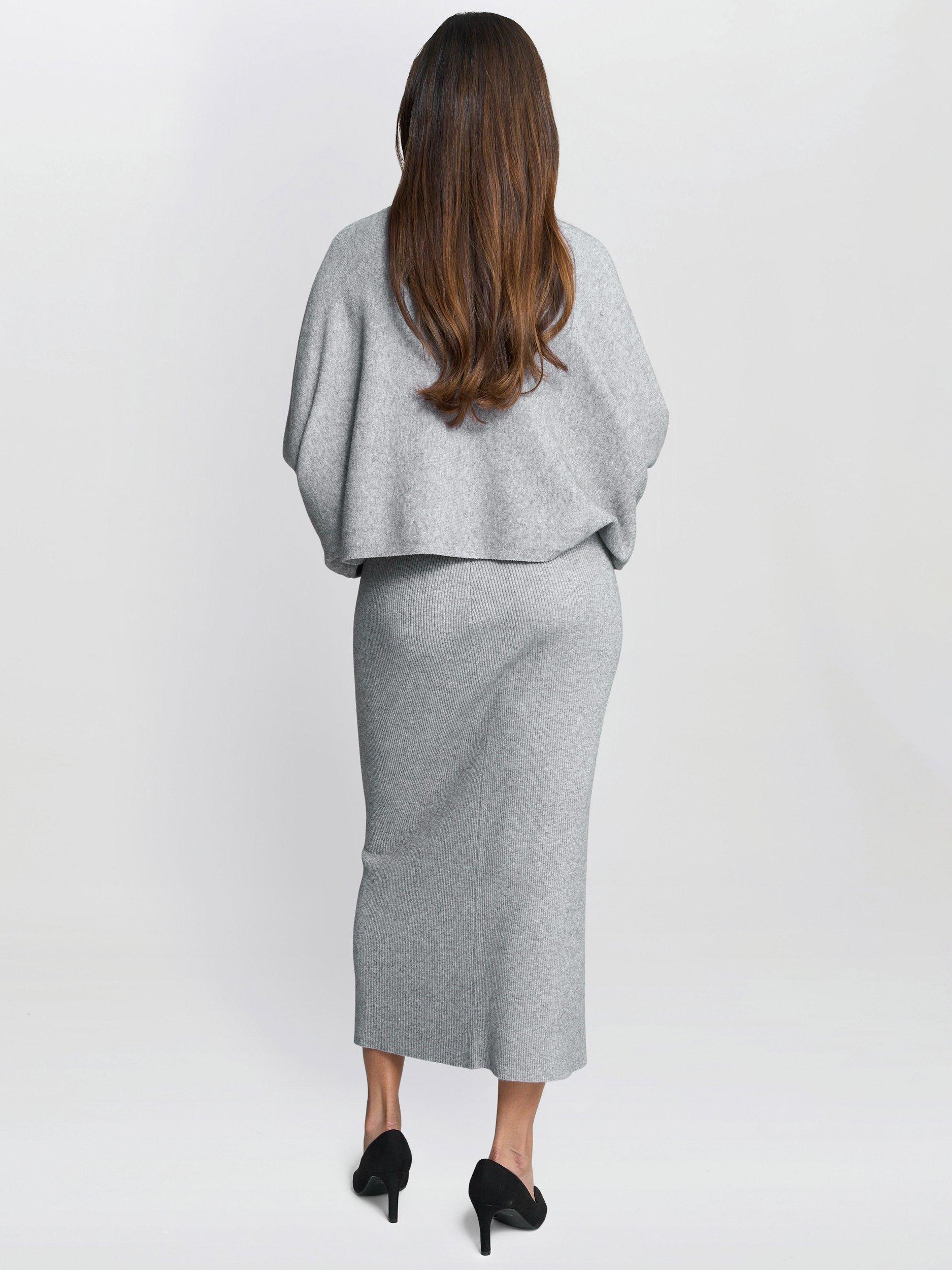 Product image 2 of 7, which shows Gina Bacconi Vanna Turtle Neck Sequinned Jumper, Grey, M