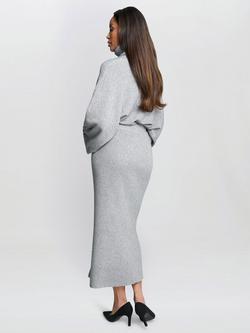 Gina Bacconi Arlette Button Front Knitted Skirt, Grey - view 2, Grey
