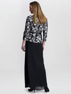 Gina Bacconi Floral Embroidered Blouse, Black/Pink - view 2, Black / Pink