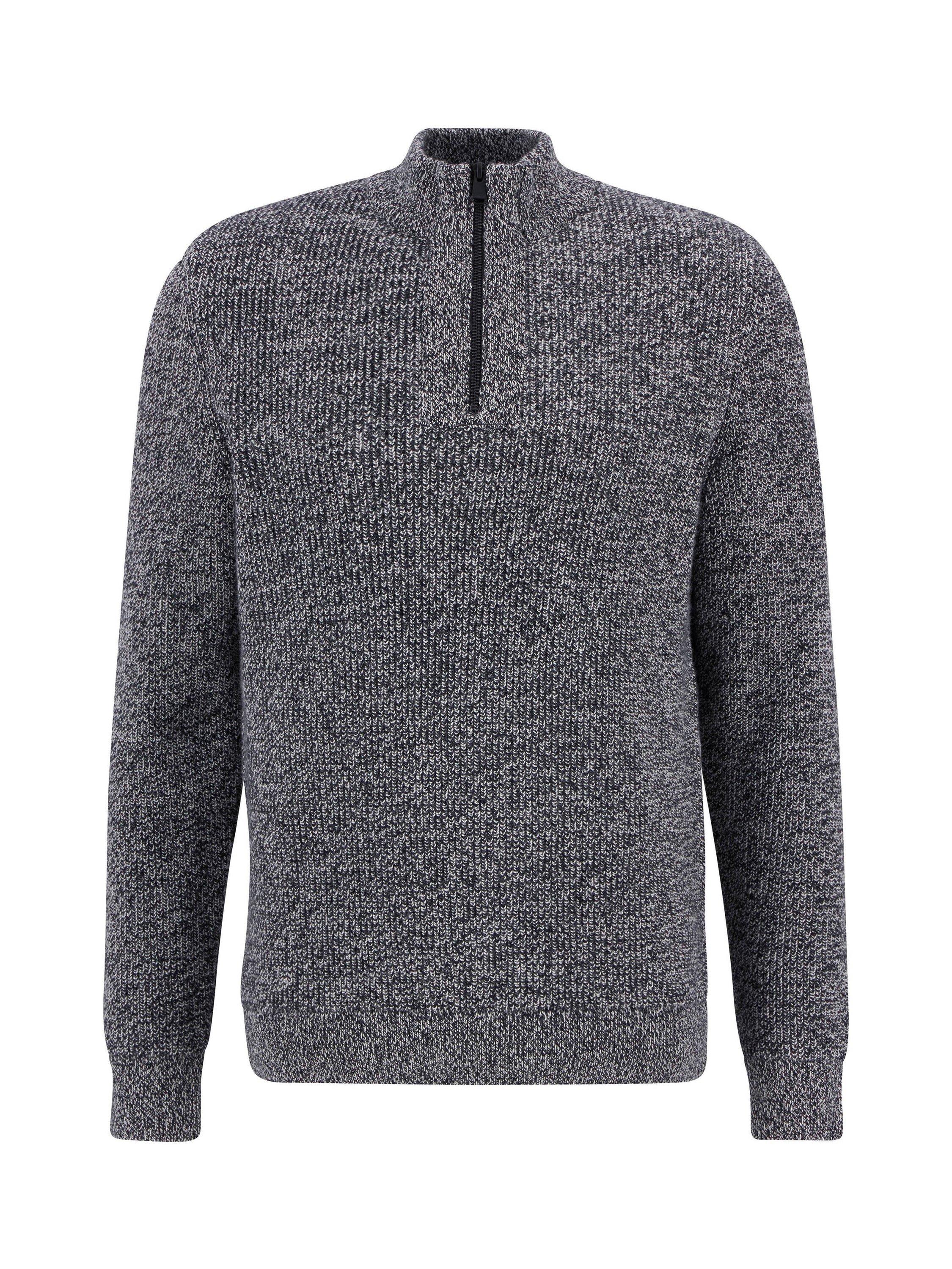 Product image 6 of 6, which shows Barbour Barbour International Declan Wool Blend Funnel Neck Half Zip Jumper, Black, L