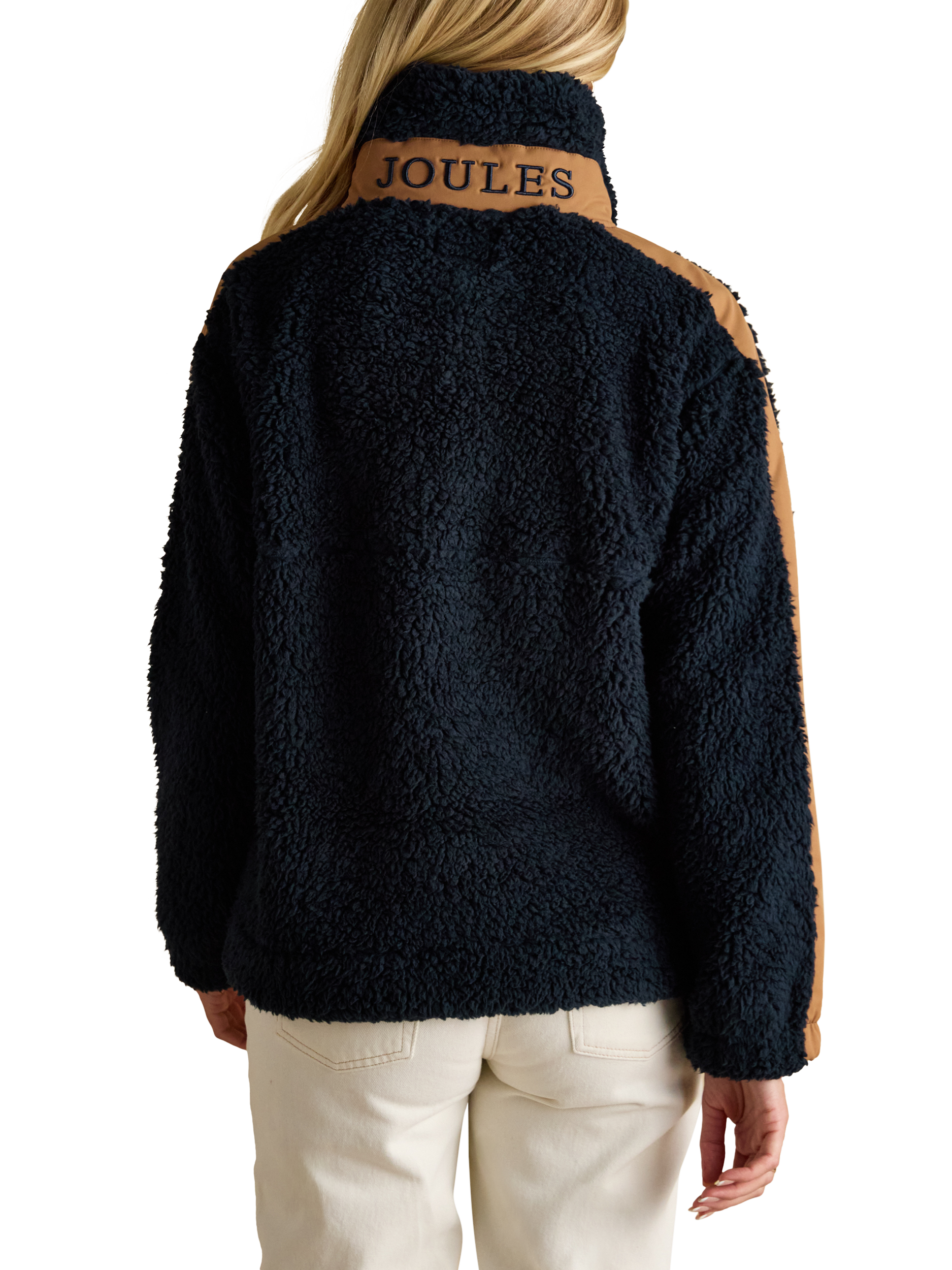 Product image 2 of 7, which shows Joules Quarter Zip Fleece Jumper, Navy, 16
