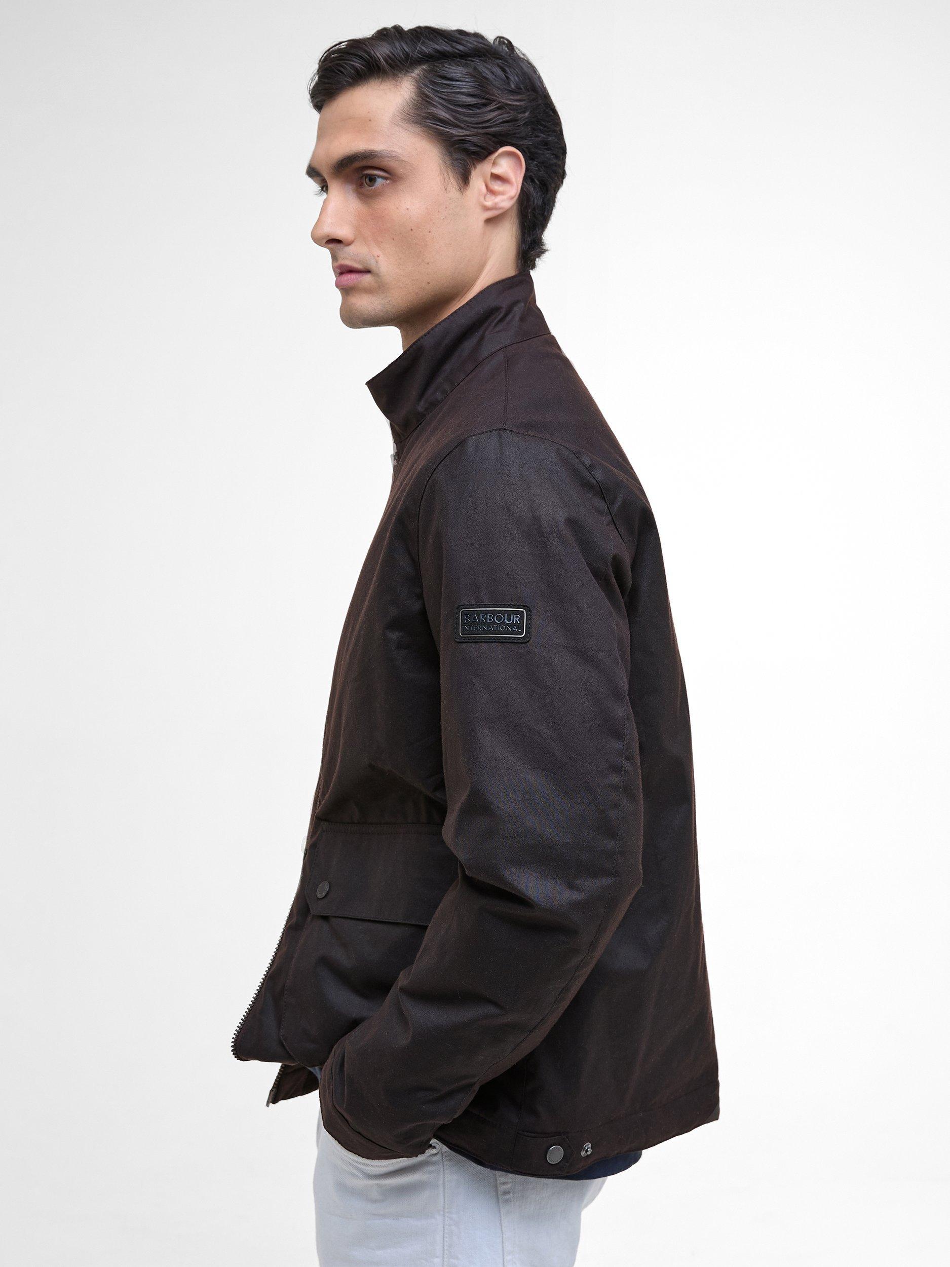 Product image 3 of 8, which shows Barbour International Lutlaw Waxed Jacket, Rustic, L