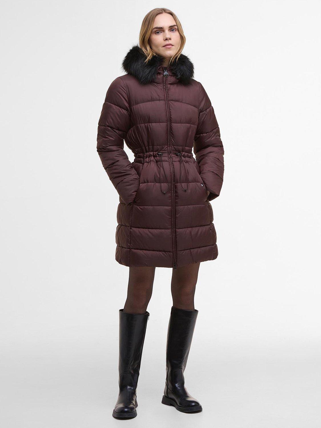 Product image 1 of 8, which shows Barbour International Anastasia Quilted Puffer Jacket, Red, 8