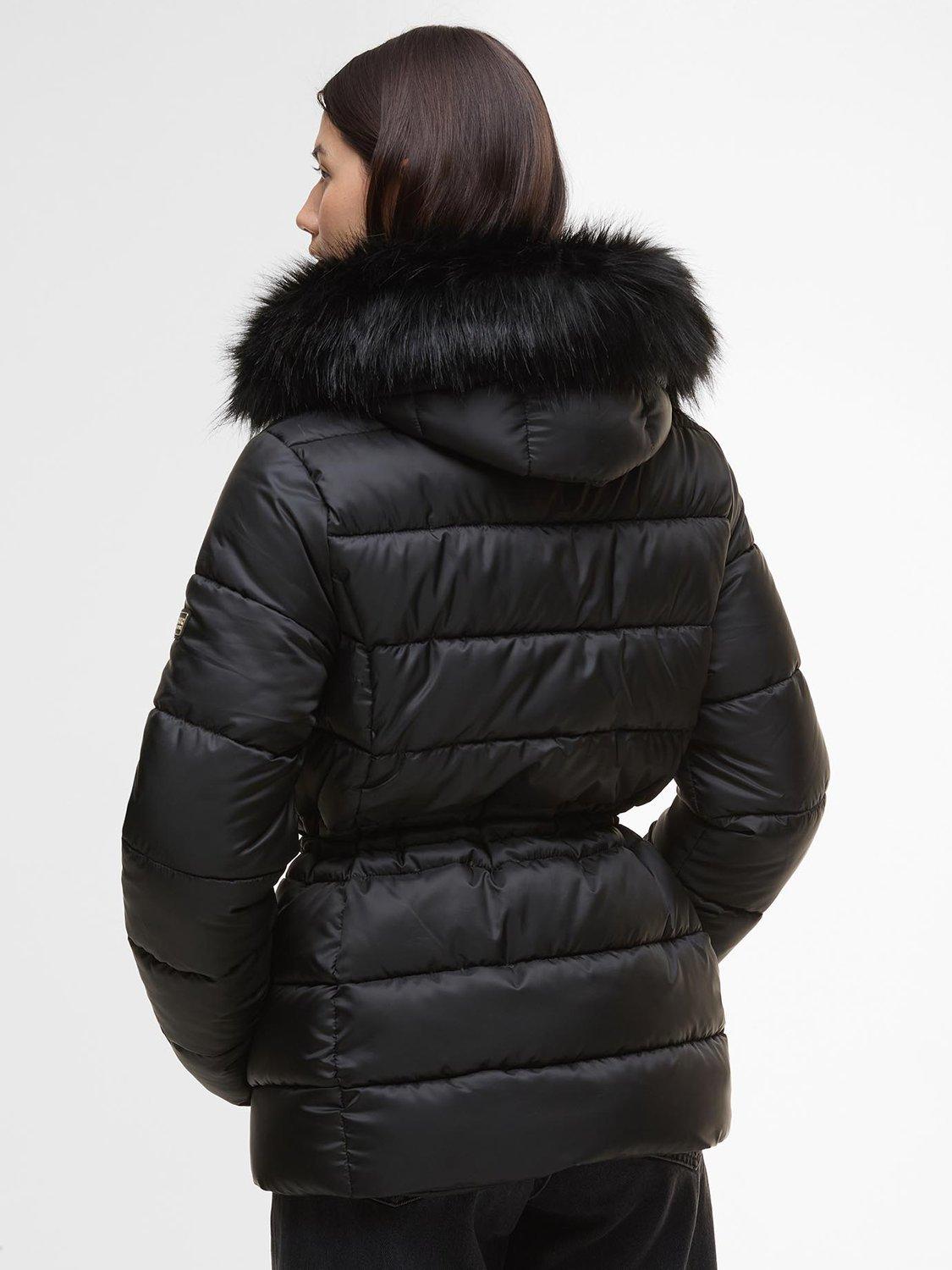Product image 2 of 9, which shows Barbour International Cher Quilted Puffer Jacket, Black, 8