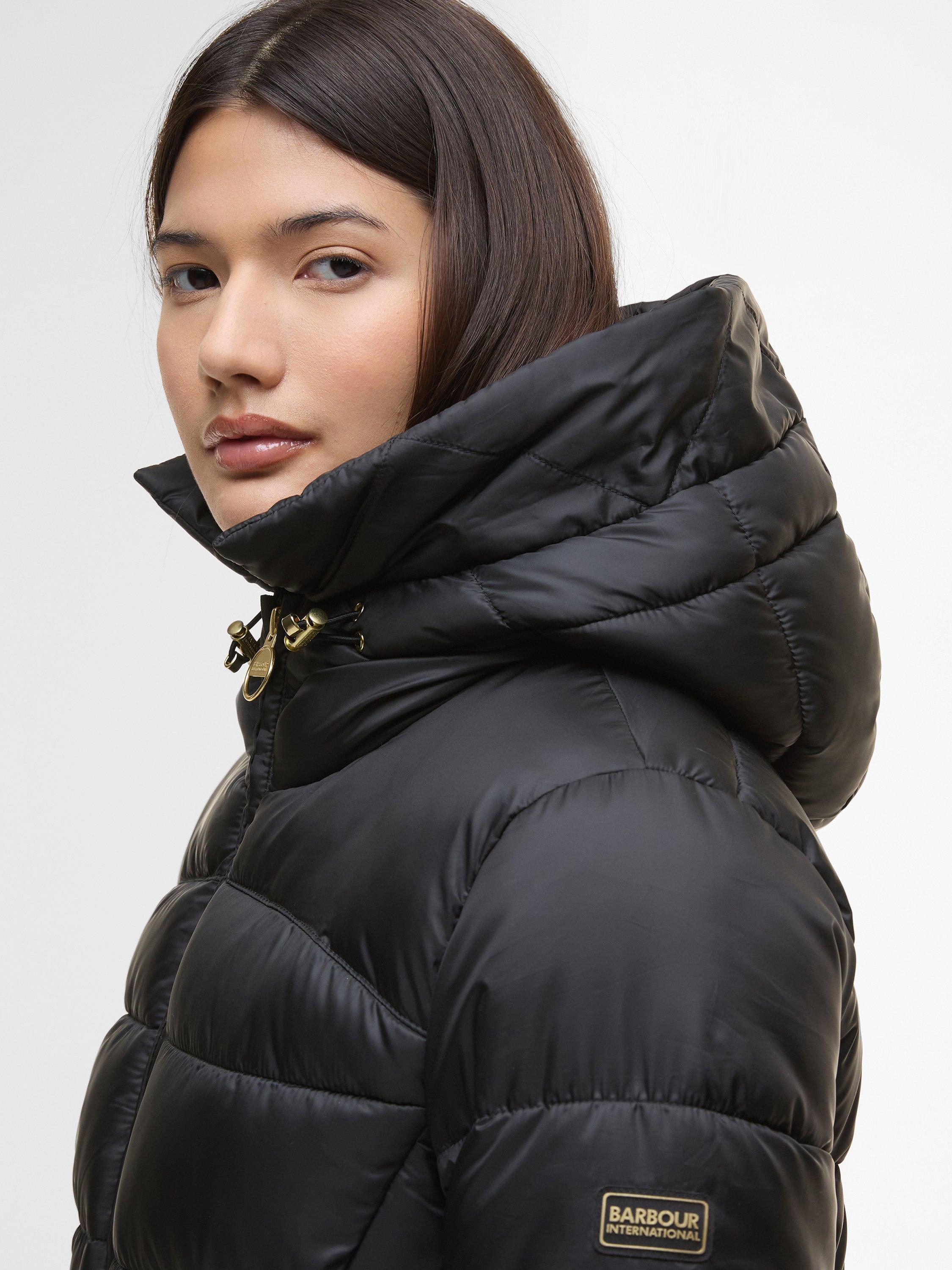 Product image 3 of 9, which shows Barbour International Cher Quilted Puffer Jacket, Black, 8