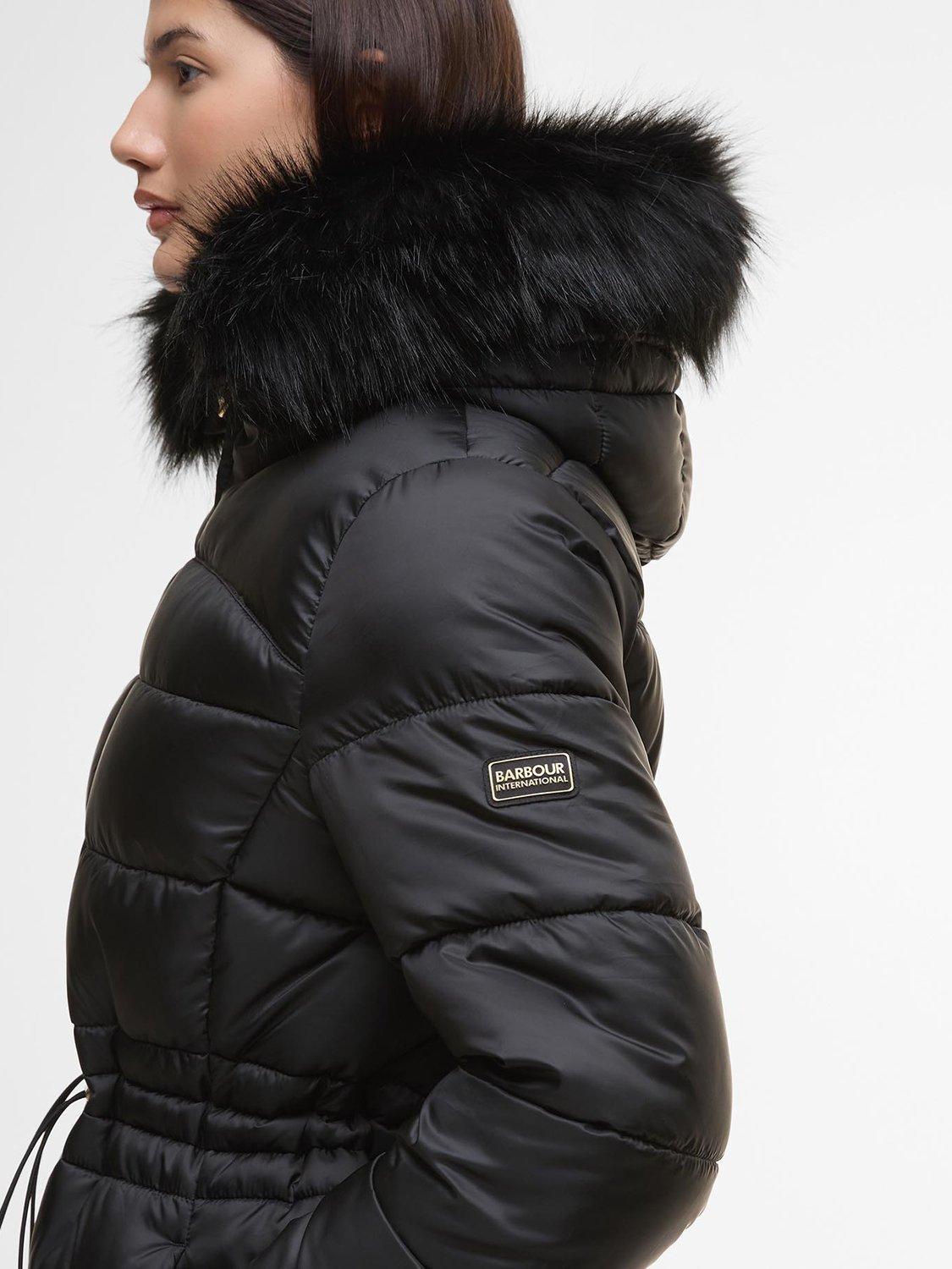 Product image 6 of 9, which shows Barbour International Cher Quilted Puffer Jacket, Black, 8