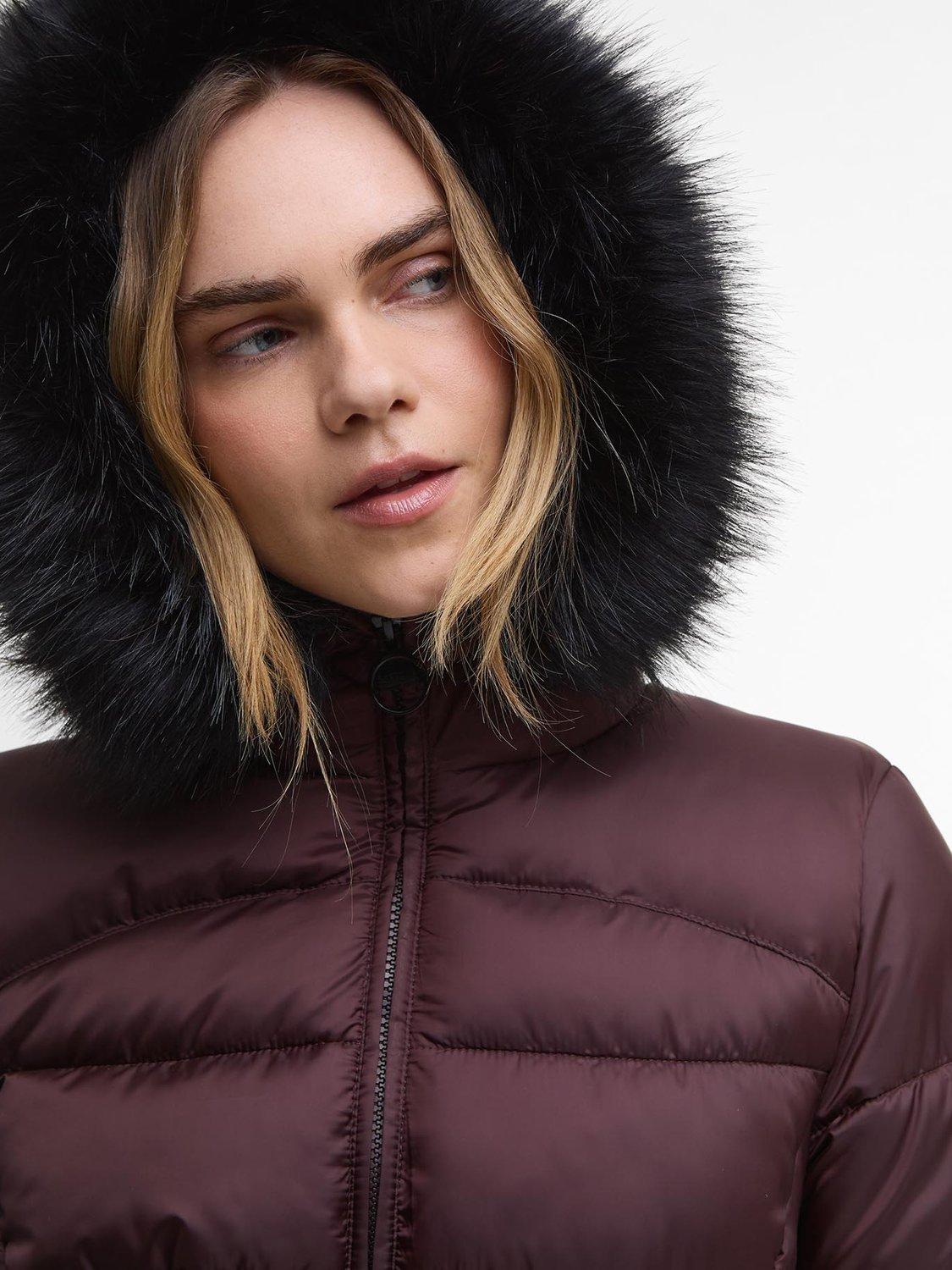 Product image 3 of 8, which shows Barbour International Cher Quilted Puffer Jacket, Red, 8