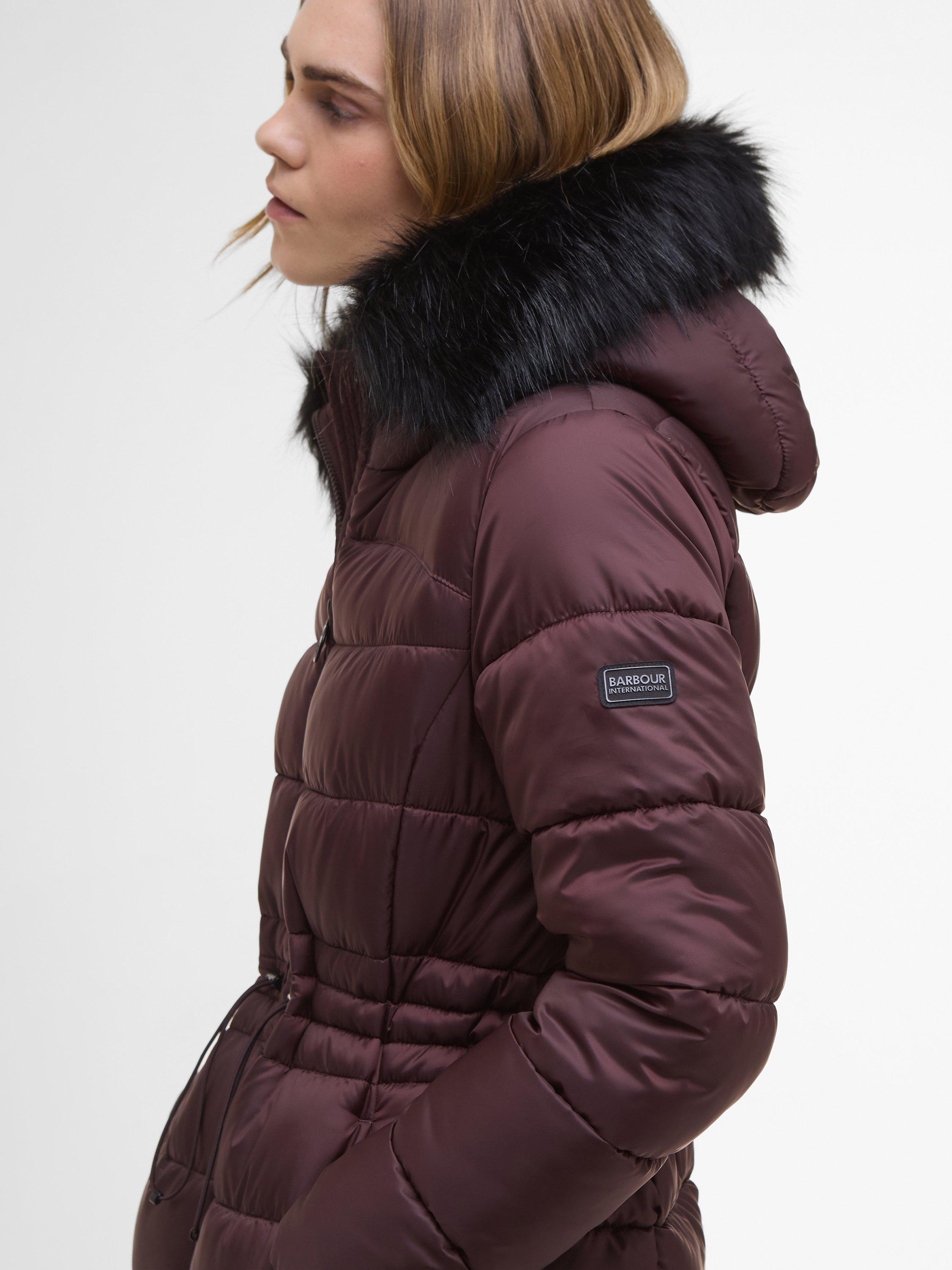 Product image 4 of 8, which shows Barbour International Cher Quilted Puffer Jacket, Red, 8