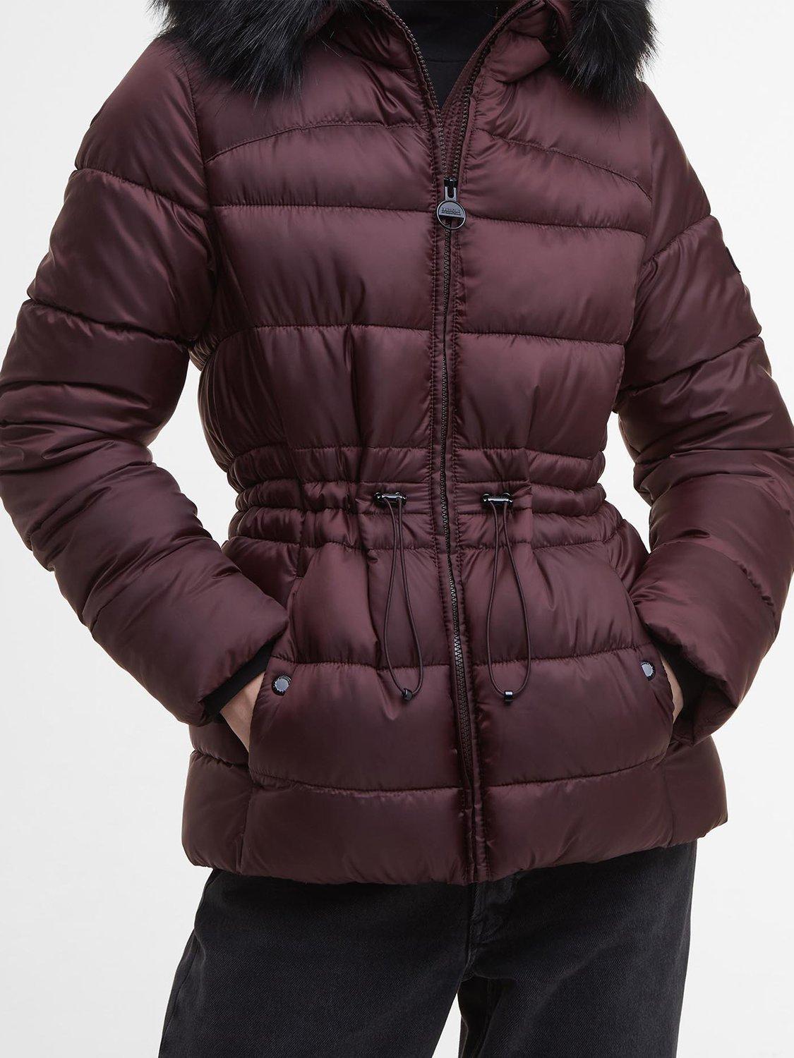 Product image 5 of 8, which shows Barbour International Cher Quilted Puffer Jacket, Red, 8