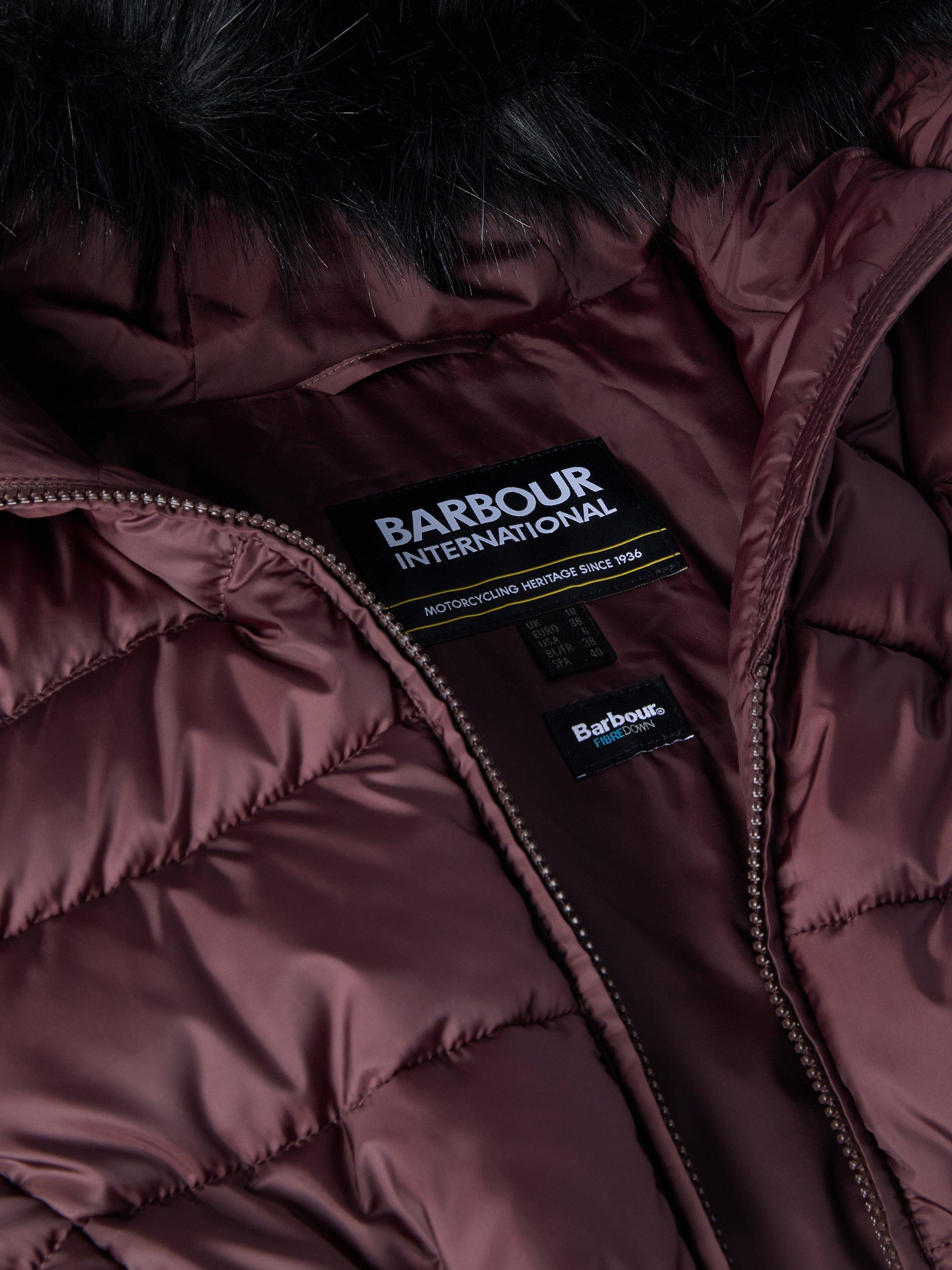 Product image 6 of 8, which shows Barbour International Cher Quilted Puffer Jacket, Red, 8
