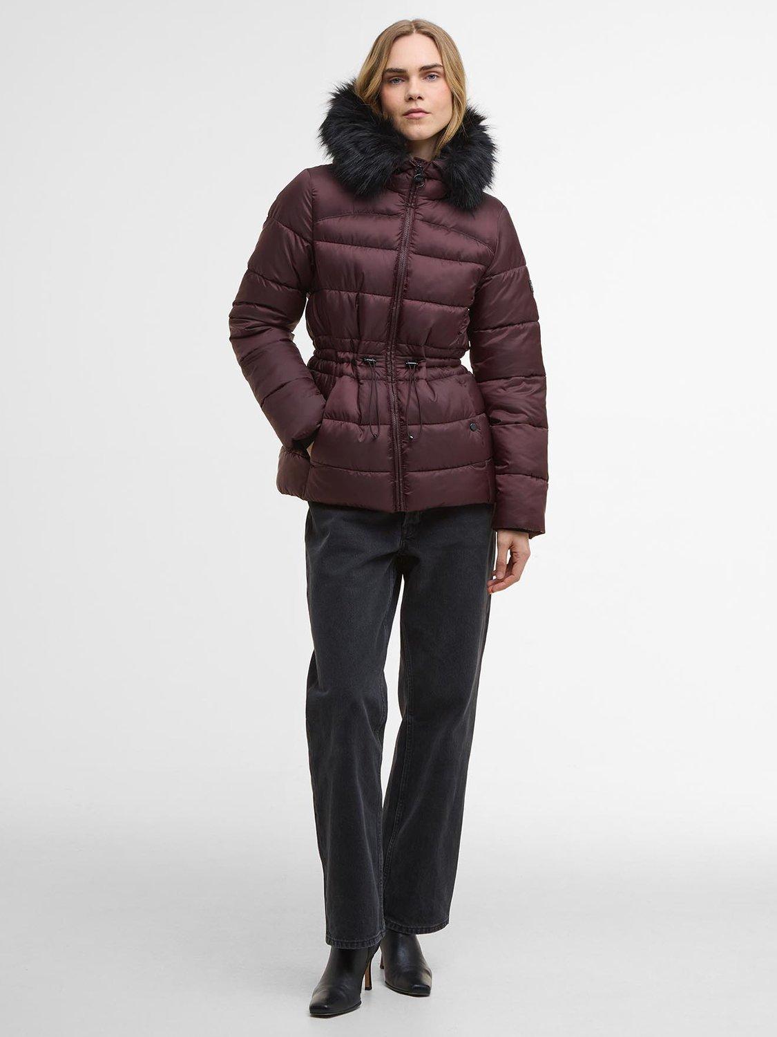 Product image 7 of 8, which shows Barbour International Cher Quilted Puffer Jacket, Red, 8