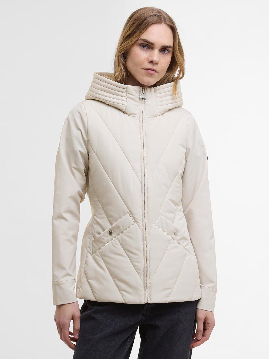 Product image 1 of 7, which shows Barbour International Diablo Quilted Sweatshirt, Cream, 10