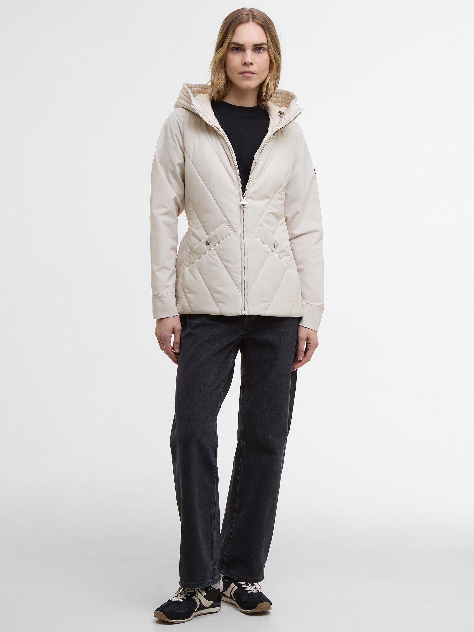 Product image 6 of 7, which shows Barbour International Diablo Quilted Sweatshirt, Cream, 10