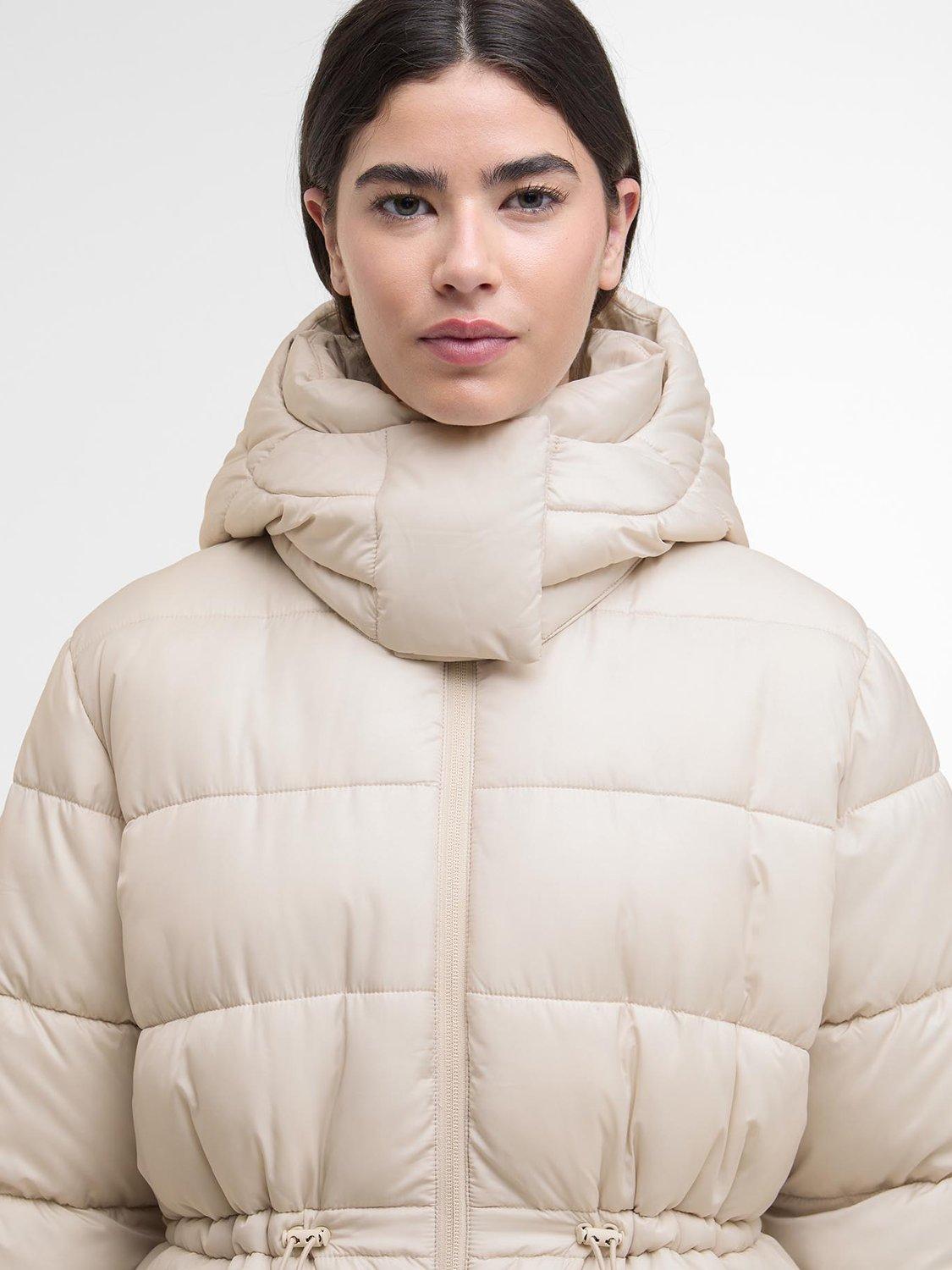 Product image 3 of 8, which shows Barbour International Lisbon Puffer Jacket, Cream, 8