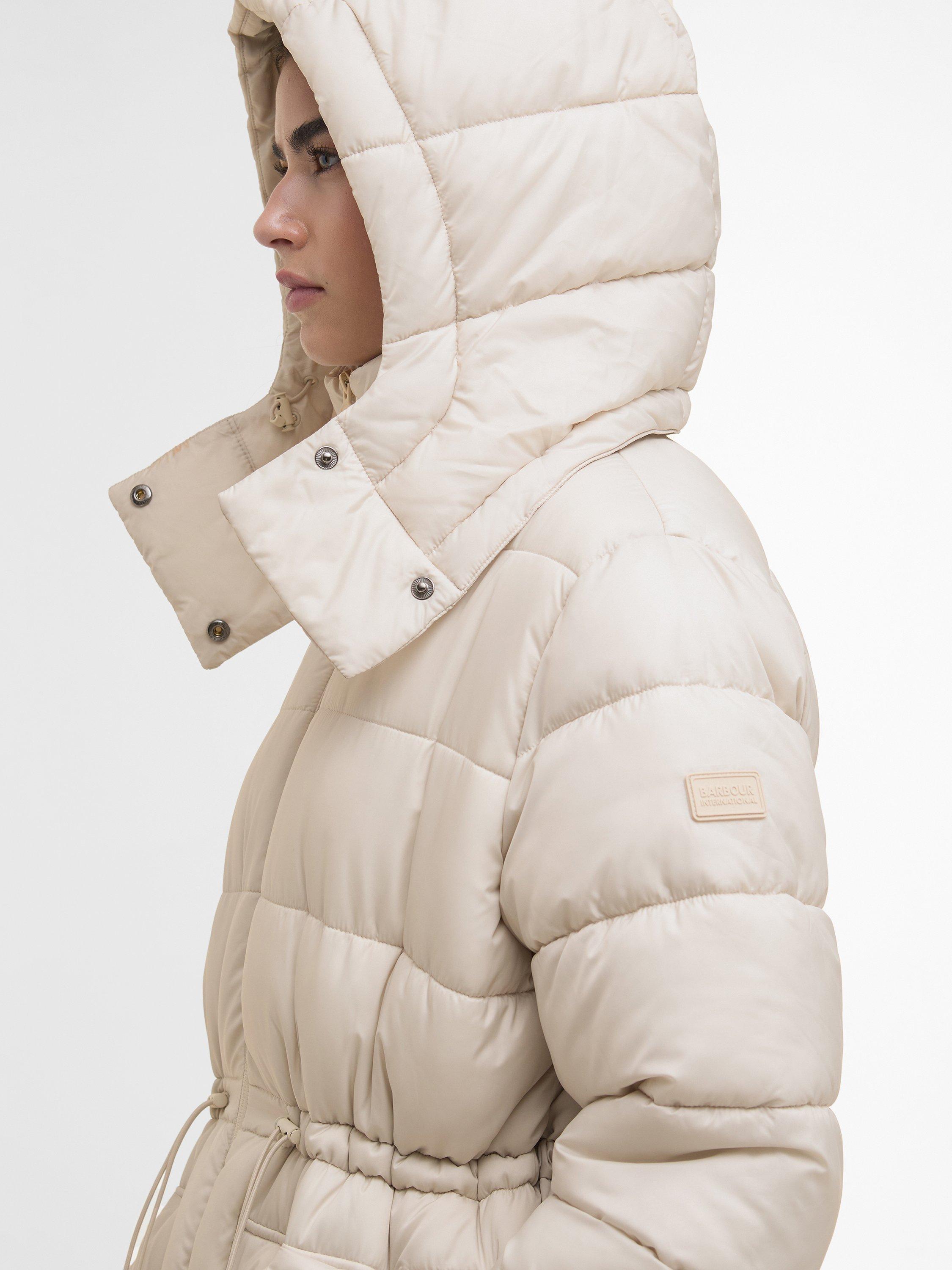 Product image 4 of 8, which shows Barbour International Lisbon Puffer Jacket, Cream, 8