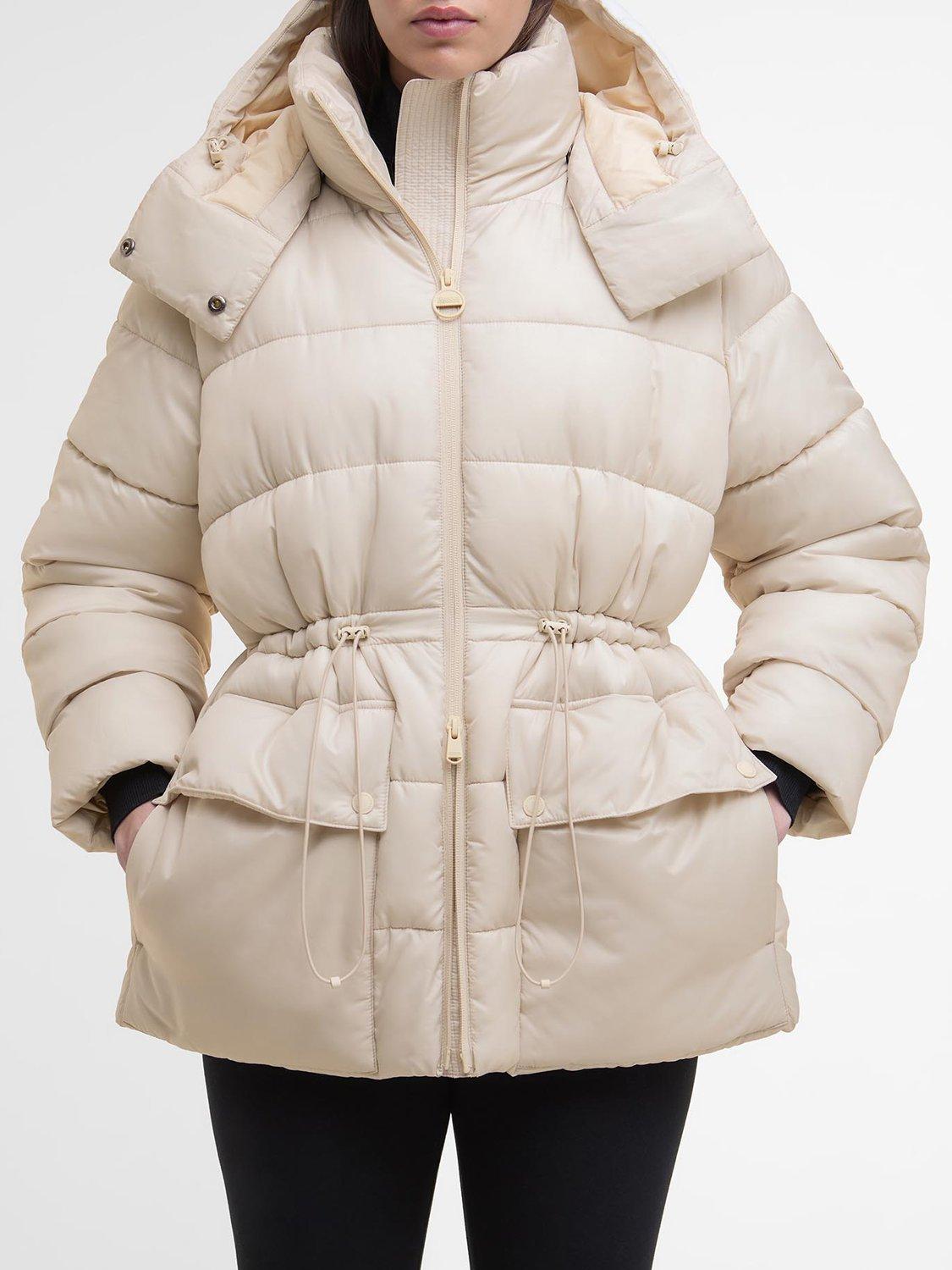 Product image 5 of 8, which shows Barbour International Lisbon Puffer Jacket, Cream, 8
