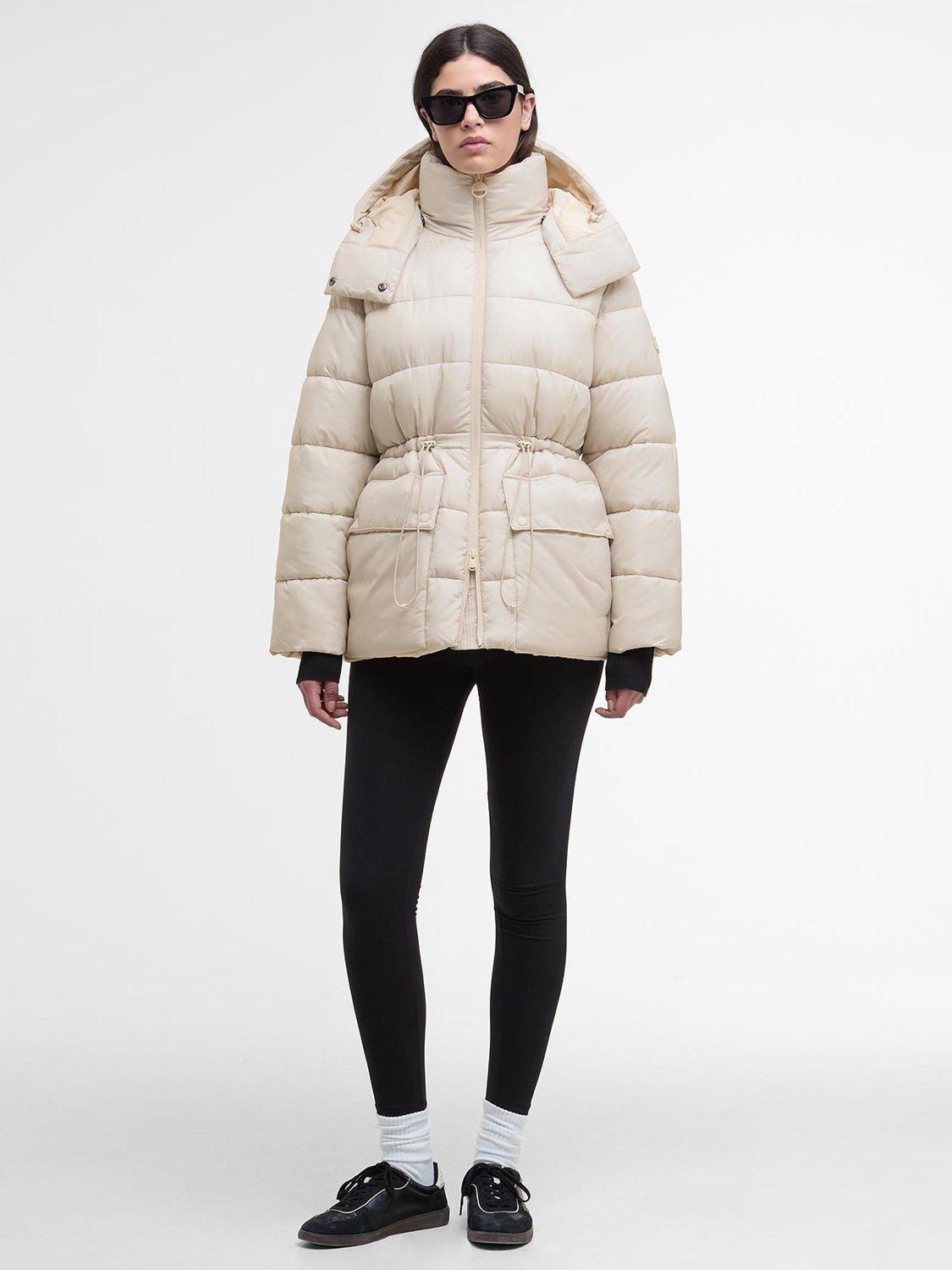 Product image 7 of 8, which shows Barbour International Lisbon Puffer Jacket, Cream, 8