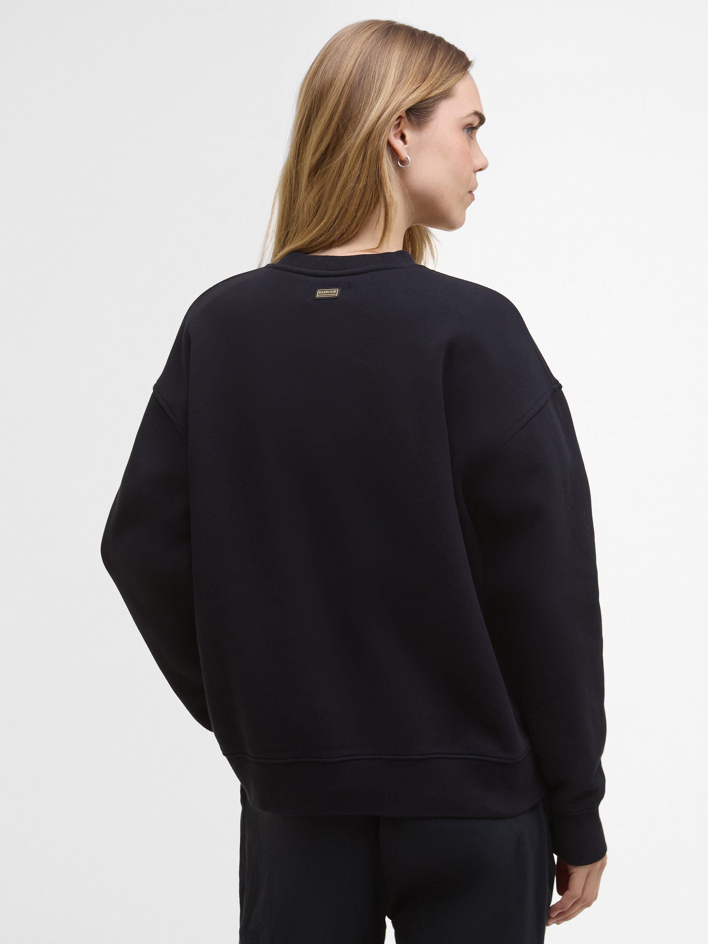 Product image 2 of 6, which shows Barbour International Kaia Logo Sweatshirt, Black, 8