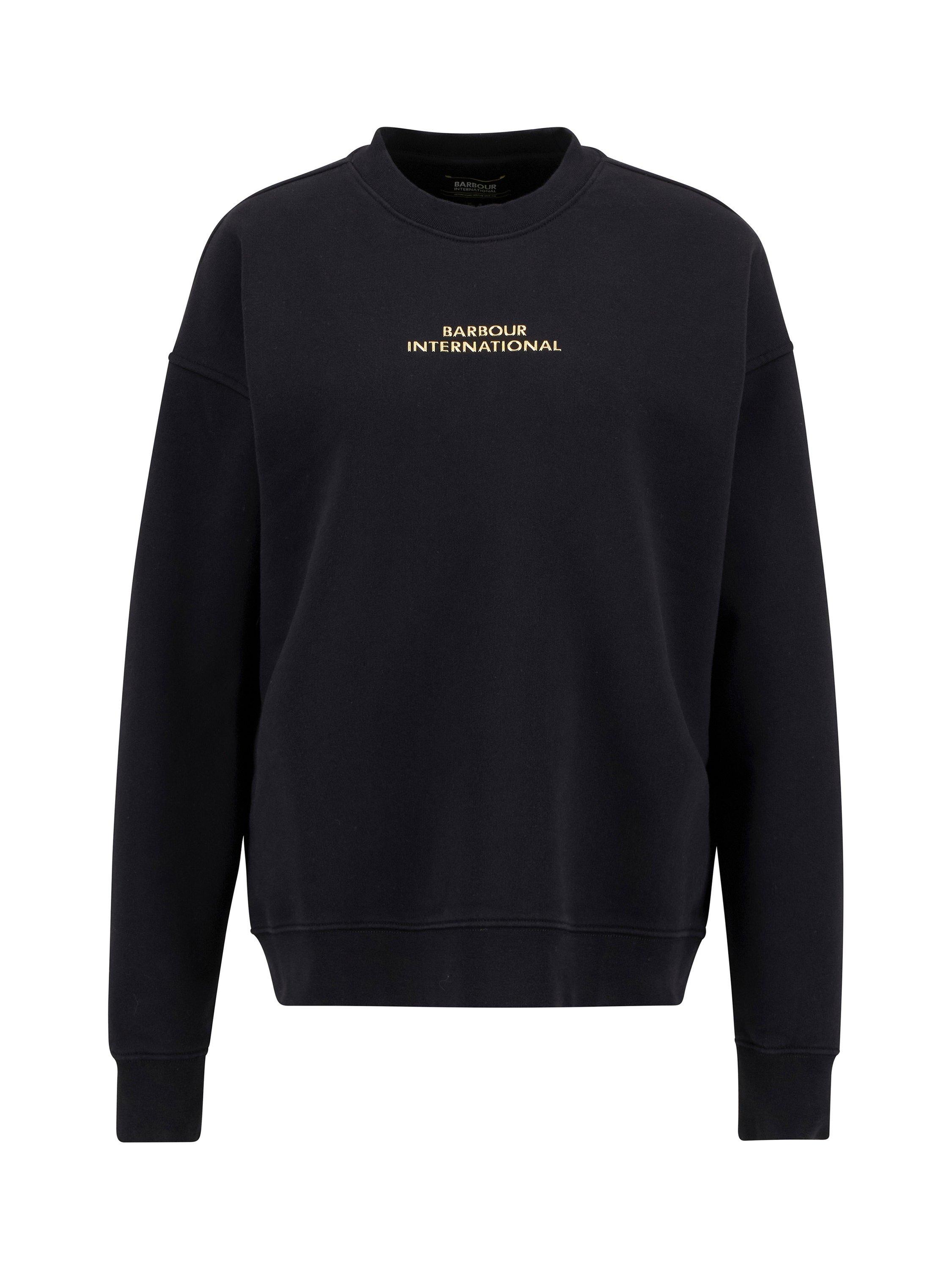 Product image 6 of 6, which shows Barbour International Kaia Logo Sweatshirt, Black, 8
