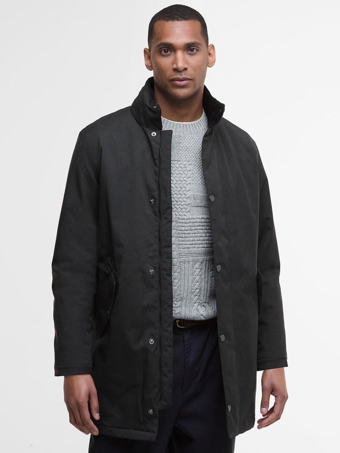 Product image 1 of 7, which shows Barbour Winter Powell Waterproof Jacket, Black, S