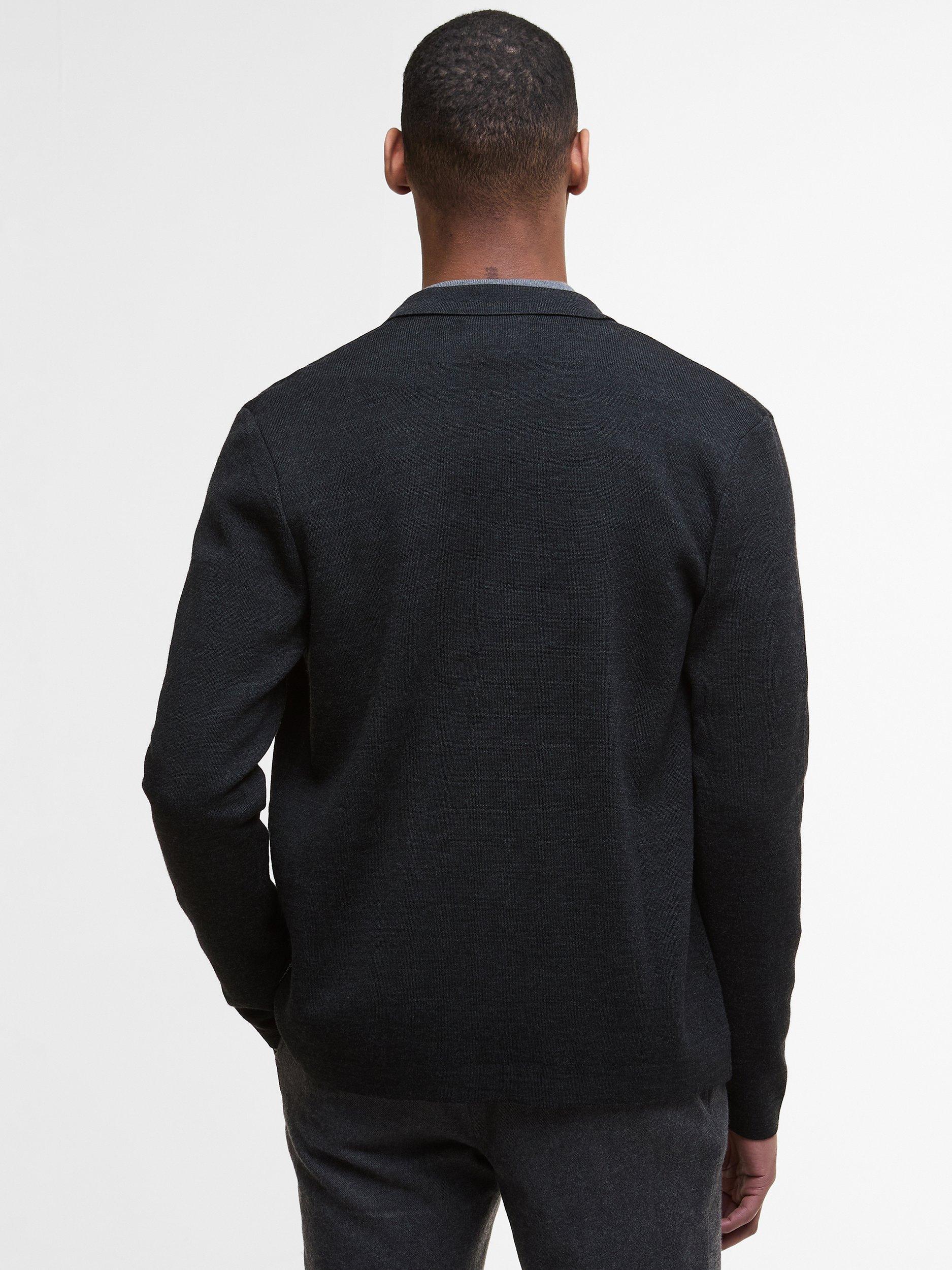Product image 2 of 6, which shows Barbour Croscombe Zip-Up Cardigan, Charcoal Marl, XXL