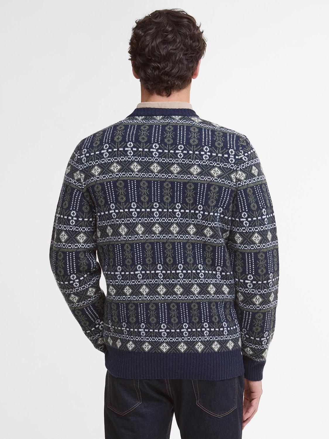 Product image 2 of 6, which shows Barbour Grangetown Wool Fair Isle Jumper, Blue Multi, S