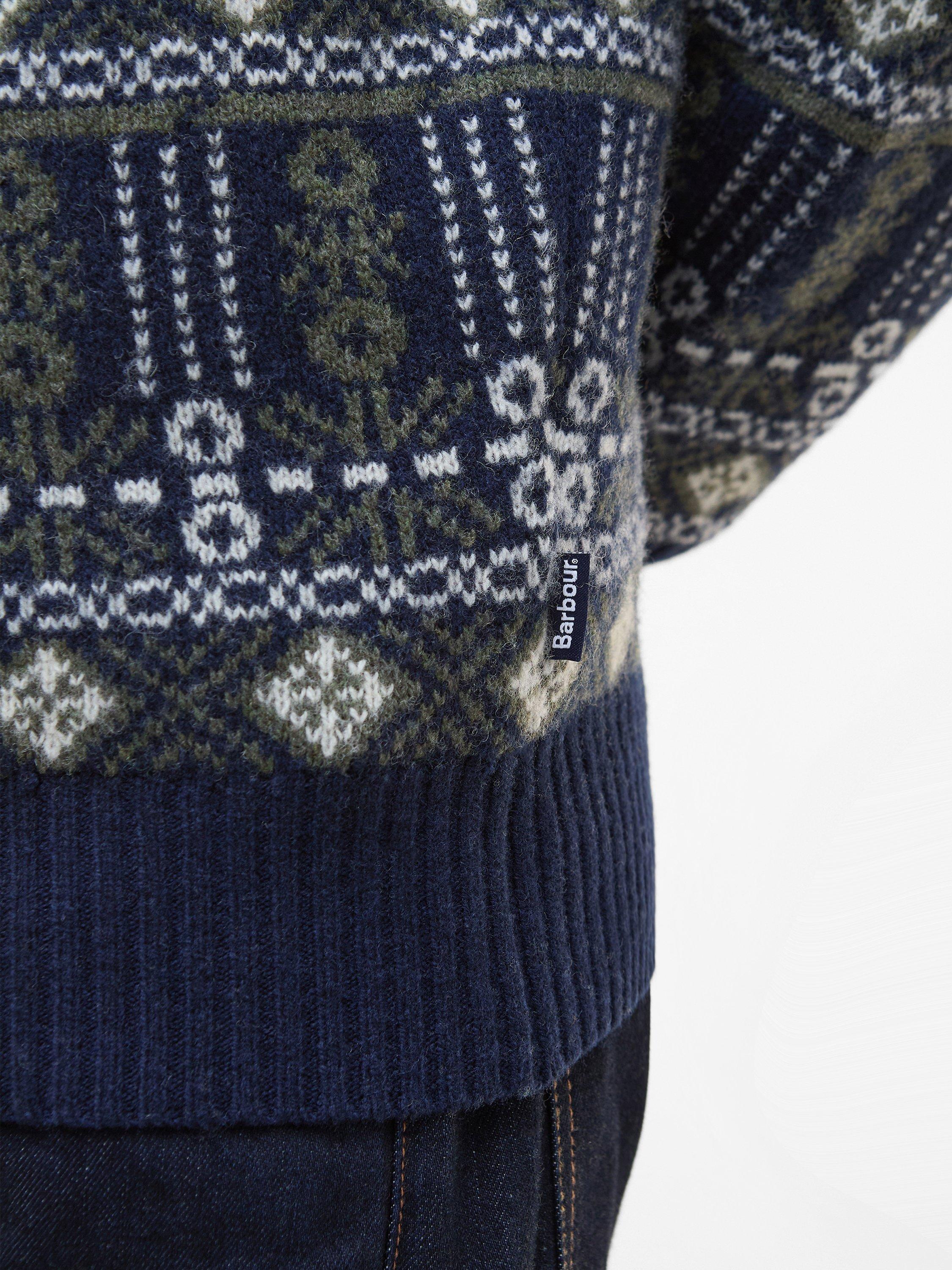 Product image 3 of 6, which shows Barbour Grangetown Wool Fair Isle Jumper, Blue Multi, S