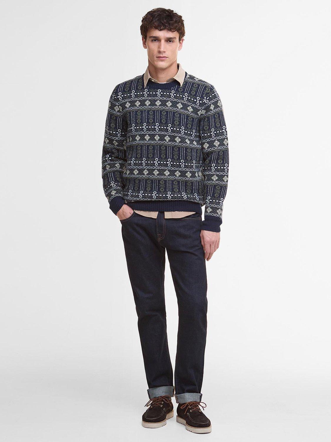 Product image 5 of 6, which shows Barbour Grangetown Wool Fair Isle Jumper, Blue Multi, S