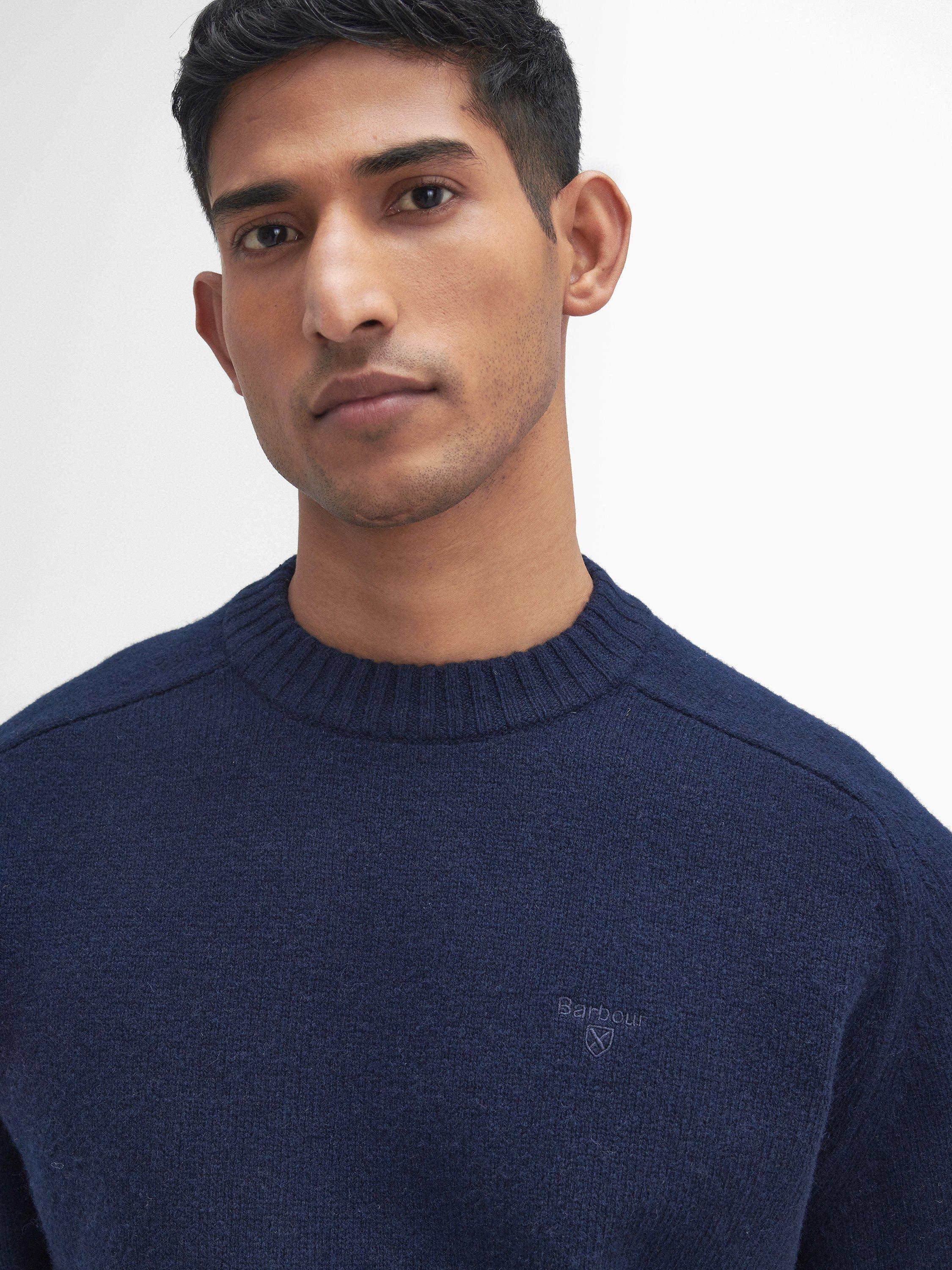 Product image 3 of 6, which shows Barbour Grangetown Crew Neck Wool Jumper, Navy, S