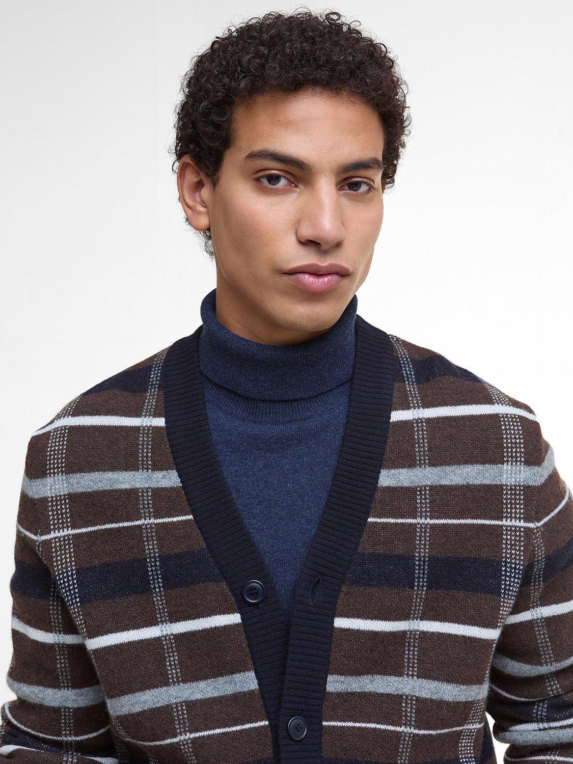 Product image 3 of 5, which shows Barbour Kane Tartan Wool Cardigan, Brown Multi, XXL